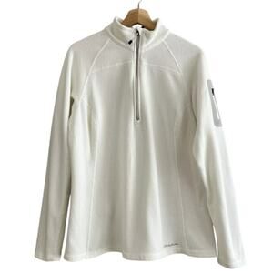 EDDIE BAUER Women’s First Ascent Polartec Jacket 1/4 Zip White Pullover Size Med